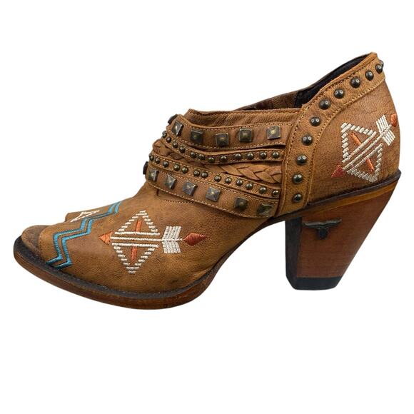 Lane Women’s Nova Aztec Peep Toe Studded Western Ankle Boot Size US 9.5 - Picture 3 of 11